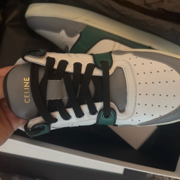 Celine Men's Green and Grey Sneakers - Picture 3 of 3